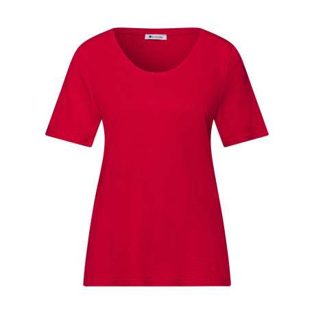 T-shirt rouge uni pourvu de manches courtes et d'une coupe ajustée