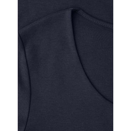 T-shirt marine uni pourvu d'une coupe ajustée et de manches courtes - Image 2