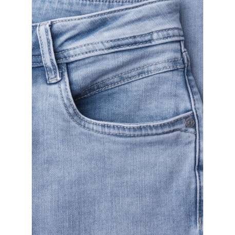 Jean en coton mélangé stone uni pourvu de multiples poches et d'une coupe slim - Image 2
