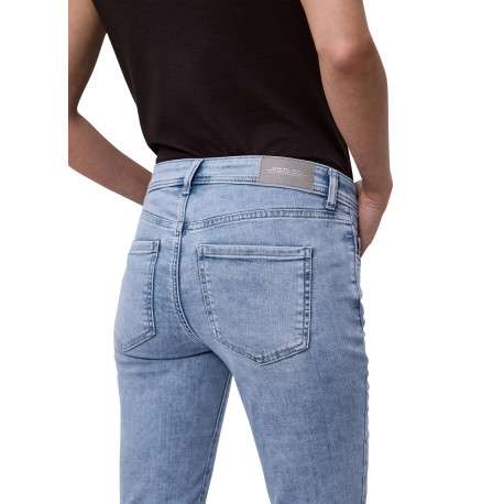 Jean en coton mélangé stone uni pourvu de multiples poches et d'une coupe slim - Image 4