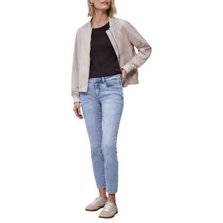 Jean en coton mélangé stone uni pourvu de multiples poches et d'une coupe slim - Image 6