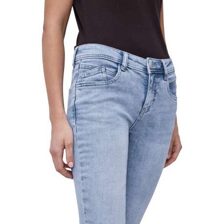 Jean en coton mélangé stone uni pourvu de multiples poches et d'une coupe slim - Image 7