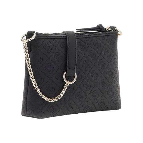 Pochette noire ornée d'un motif monogramme et pourvue d'un porte-monnaies - Image 2