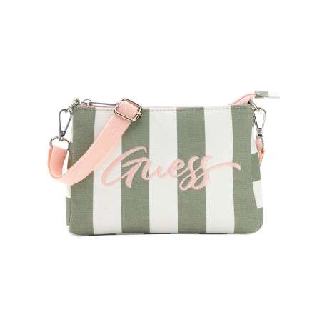 Pochette en coton verte pourvue du logo de la marque oversize brodé