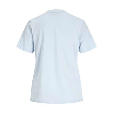 T-shirt en coton biologique ciel à coupe droite pourvu d'un col rond - Image 2