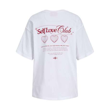 T-shirt en coton blanc à coupe droite orné d'un imprimé dans le dos - Image 2