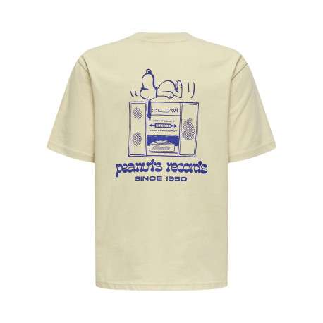 T-shirt en coton beige uni pourvu d'un imprimé snoopy et d'un col rond - Image 2