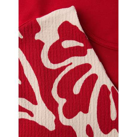 T-shirt rouge à motifs pourvu d'une coupe droite et de manches courtes - Image 2