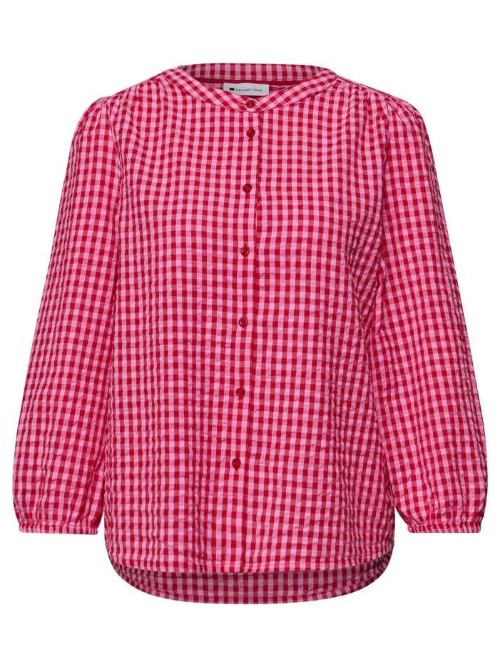 Blouse en coton rouge à...