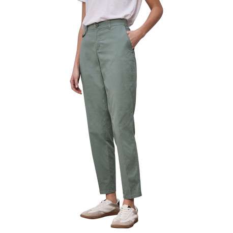 Pantalon chino en coton kaki uni pourvu de multiples poches - Image 3