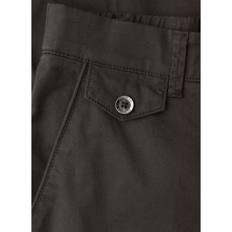 Pantalon chino en coton marron uni pourvu de multiples poches - Image 2