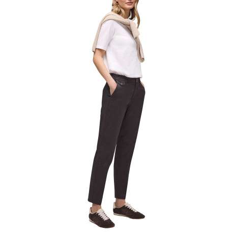 Pantalon chino en coton marron uni pourvu de multiples poches - Image 6