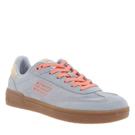 Tennis en cuir violettes à talon plat avec un logo en relief sur le côté - Image 3