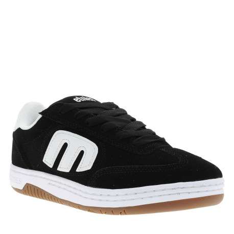 Baskets skate en cuir noires avec un talon plat et des lacets - Image 3