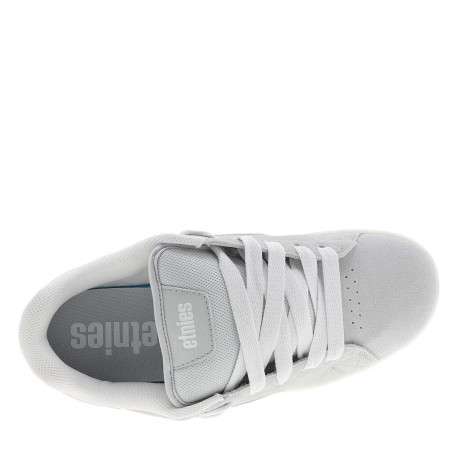 Baskets skate en cuir grises avec un talon plat et des lacets - Image 4