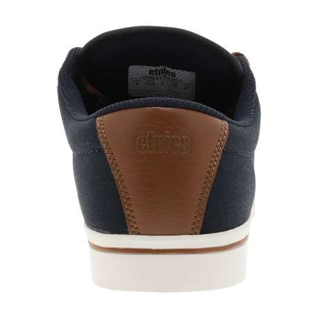 Baskets skate bleu marine avec un talon plat et des lacets ronds marron - Image 6