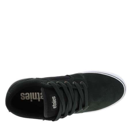 Baskets skate en cuir vertes avec un talon plat et des lacets - Image 4