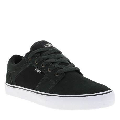 Baskets skate en cuir vertes avec un talon plat et des lacets - Image 3