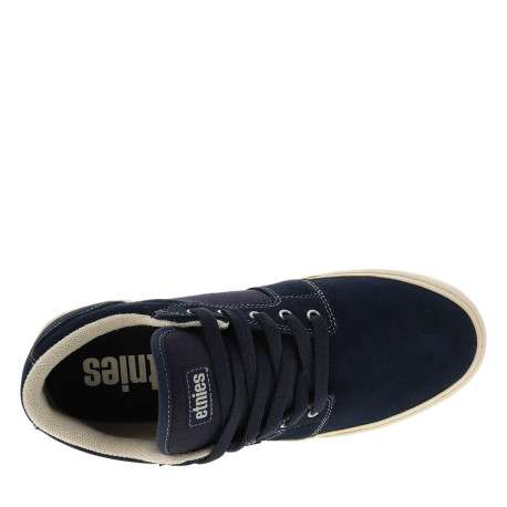 Baskets skate en cuir bleu marine avec un talon plat et des lacets - Image 4
