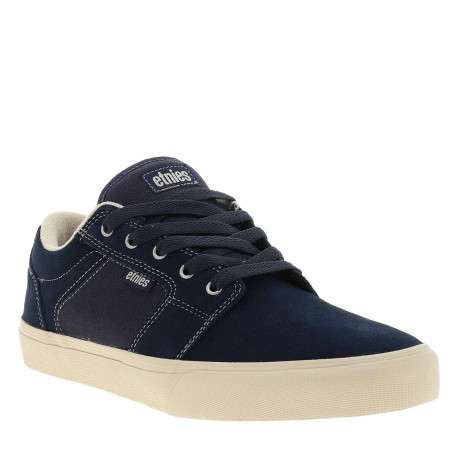 Baskets skate en cuir bleu marine avec un talon plat et des lacets - Image 3