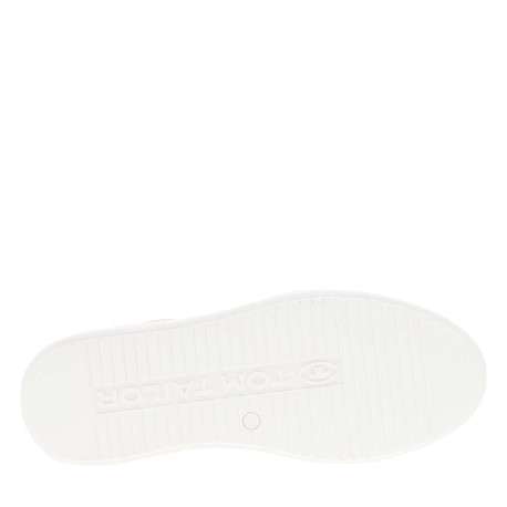 Tennis blanches à talon plat avec des lacets et un zip latéral - Image 5