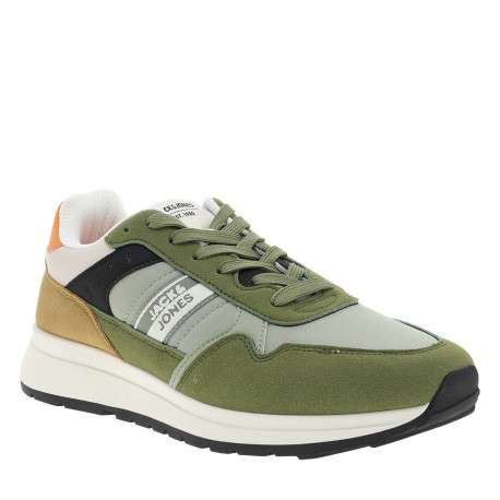Baskets running vertes avec un talon plat et des lacets tressés - Image 3