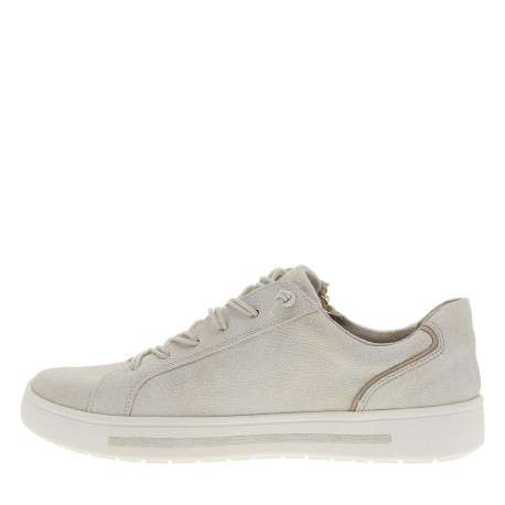 Tennis or à semelle plate avec une fermeture à lacets et un zip latéral