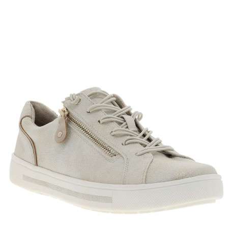 Tennis or à semelle plate avec une fermeture à lacets et un zip latéral - Image 3