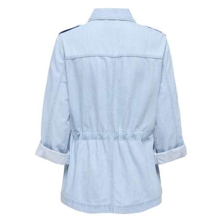 Blouson en jean en coton stone uni pourvu d'une coupe cintrée - Image 2