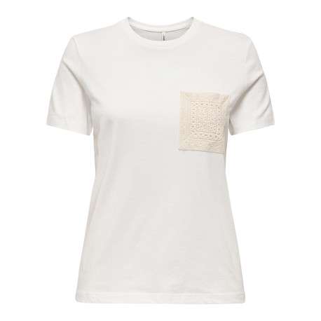 T-shirt en coton biologique écru uni avec des manches courtes