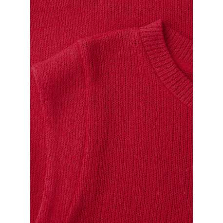 Pull rouge sans manche à coupe droite pourvu d'un col rond épais - Image 2