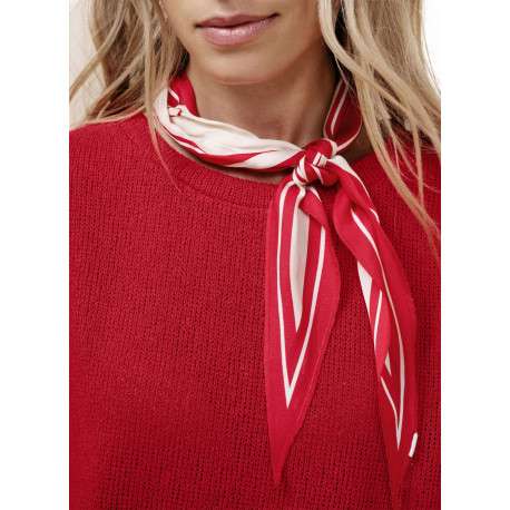 Pull rouge sans manche à coupe droite pourvu d'un col rond épais - Image 5