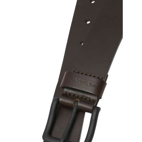 Ceinture en cuir de buffle brune pourvue d'une double ardillon noire - Image 2