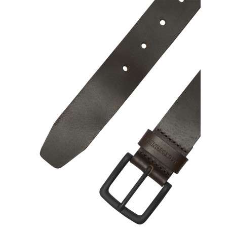 Ceinture en cuir de buffle brune pourvue d'une double ardillon noire - Image 3