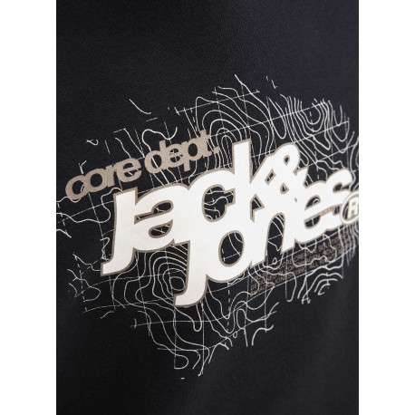 Sweat à capuche noir avec un imprimé blanc et des manches longues - Image 2