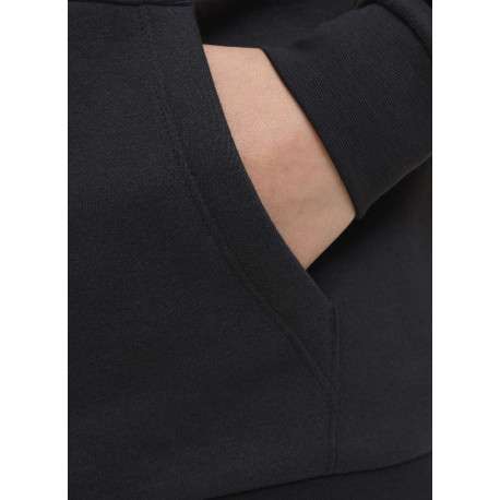 Sweat à capuche noir avec un imprimé blanc et des manches longues - Image 3
