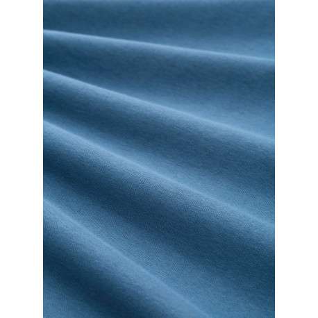 Sweat en coton mélangé bleu uni avec une coupe droite et un col rond - Image 2