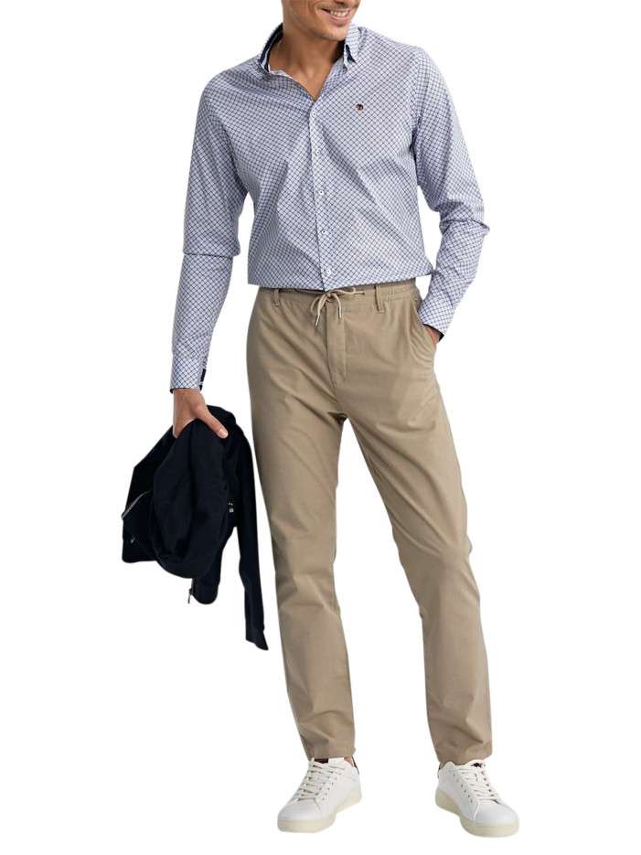 Chemise en coton bleue à...