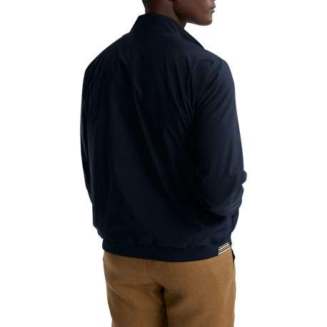 Blouson marine uni pourvu d'une coupe droite et d'un col montant - Image 2