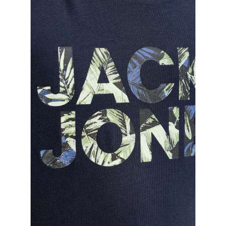 T-shirt en coton biologique marine orné d'un imprimé de la marque - Image 2