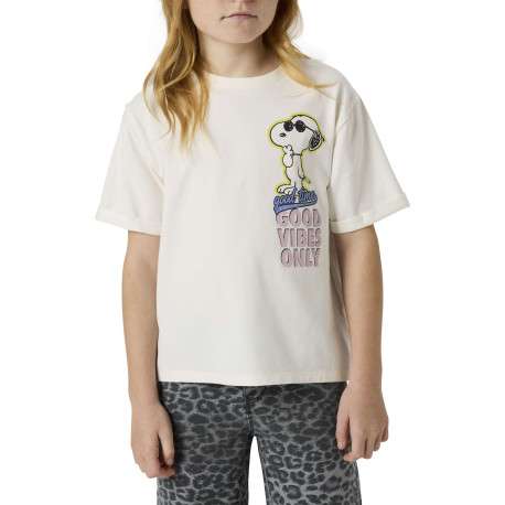T-shirt blanc uni pourvu d'un imprimé snoopy et d'un col rond - Image 3