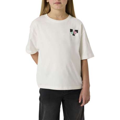 T-shirt en coton biologique blanc uni pourvu d'imprimés en damier - Image 3