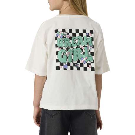 T-shirt en coton biologique blanc uni pourvu d'imprimés en damier - Image 4