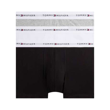 Lot de 3 boxers classiques en coton multicolores unis avec une taille élastiquée