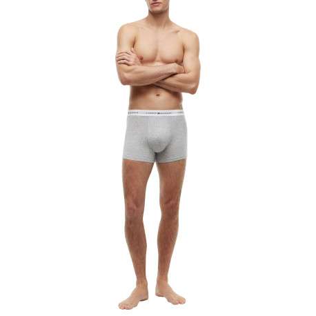 Lot de 3 boxers classiques en coton multicolores unis avec une taille élastiquée - Image 3