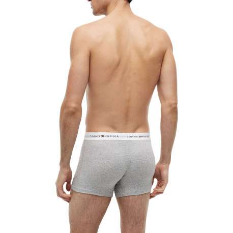 Lot de 3 boxers classiques en coton multicolores unis avec une taille élastiquée - Image 4