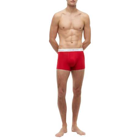 Lot de 3 boxers classiques en coton multicolores unis avec le nom de la marque - Image 3