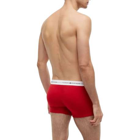 Lot de 3 boxers classiques en coton multicolores unis avec le nom de la marque - Image 5