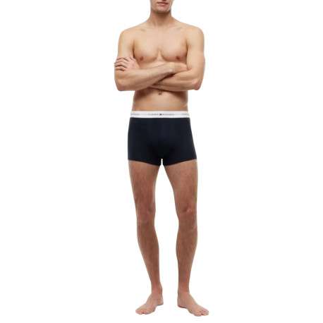 Lot de 3 boxers classiques en coton marine unis pourvus d'une taille élastiquée - Image 3