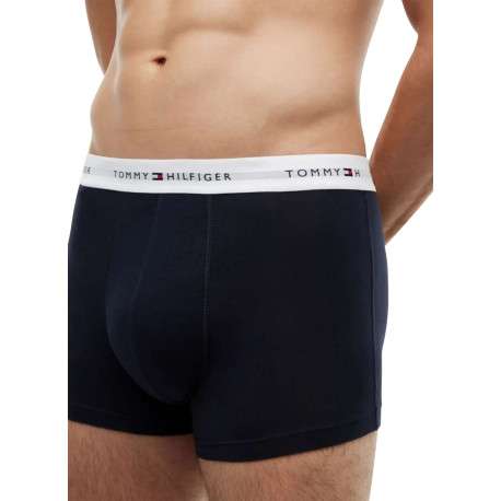 Lot de 3 boxers classiques en coton marine unis pourvus d'une taille élastiquée - Image 4